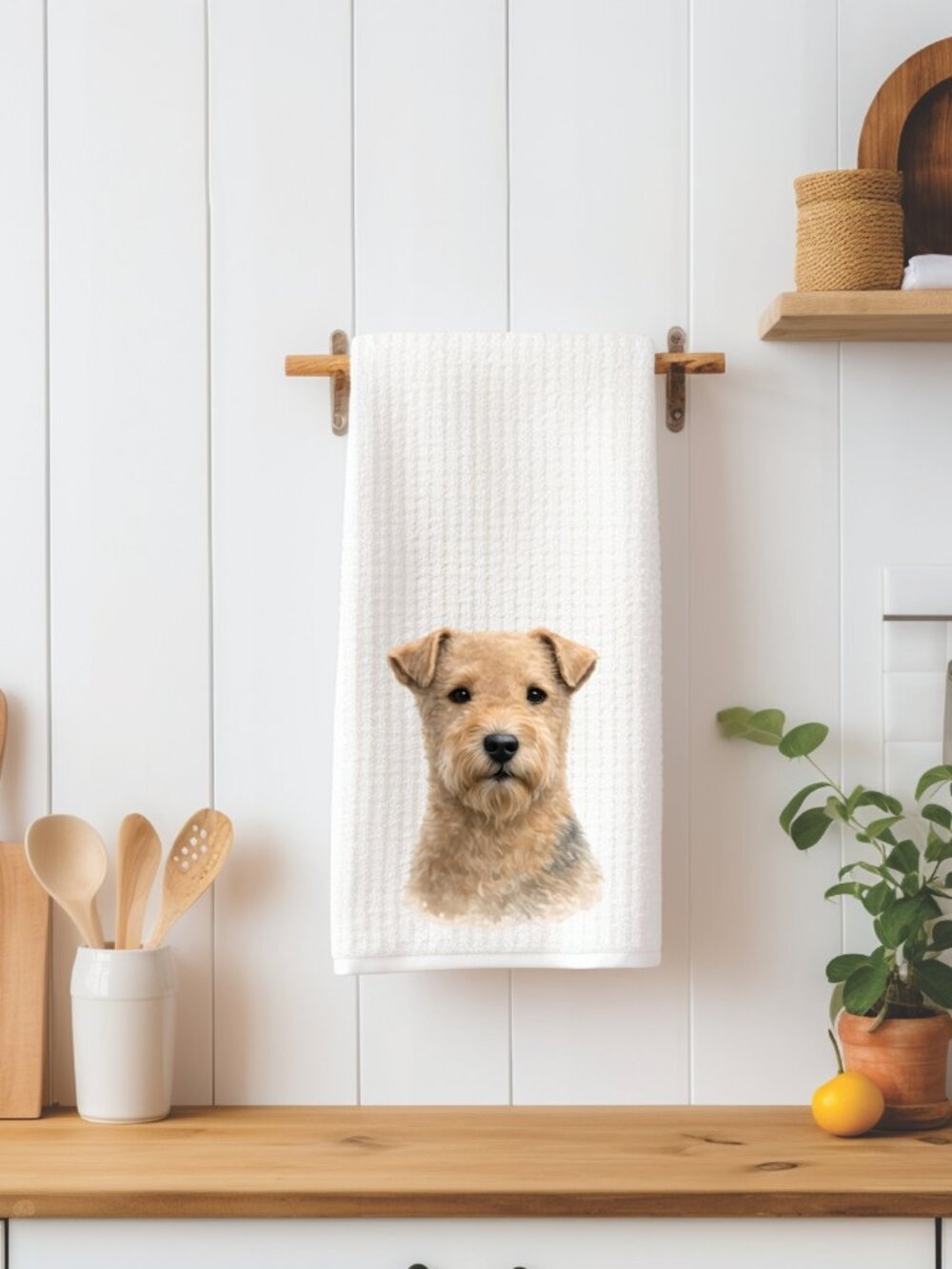Lakeland Terrier Dog Waffle Weave Decorative Kitchen Tea Towel